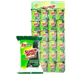 SCOTCH-BRITE Scrub Pad with Sponge 3x4" x 24